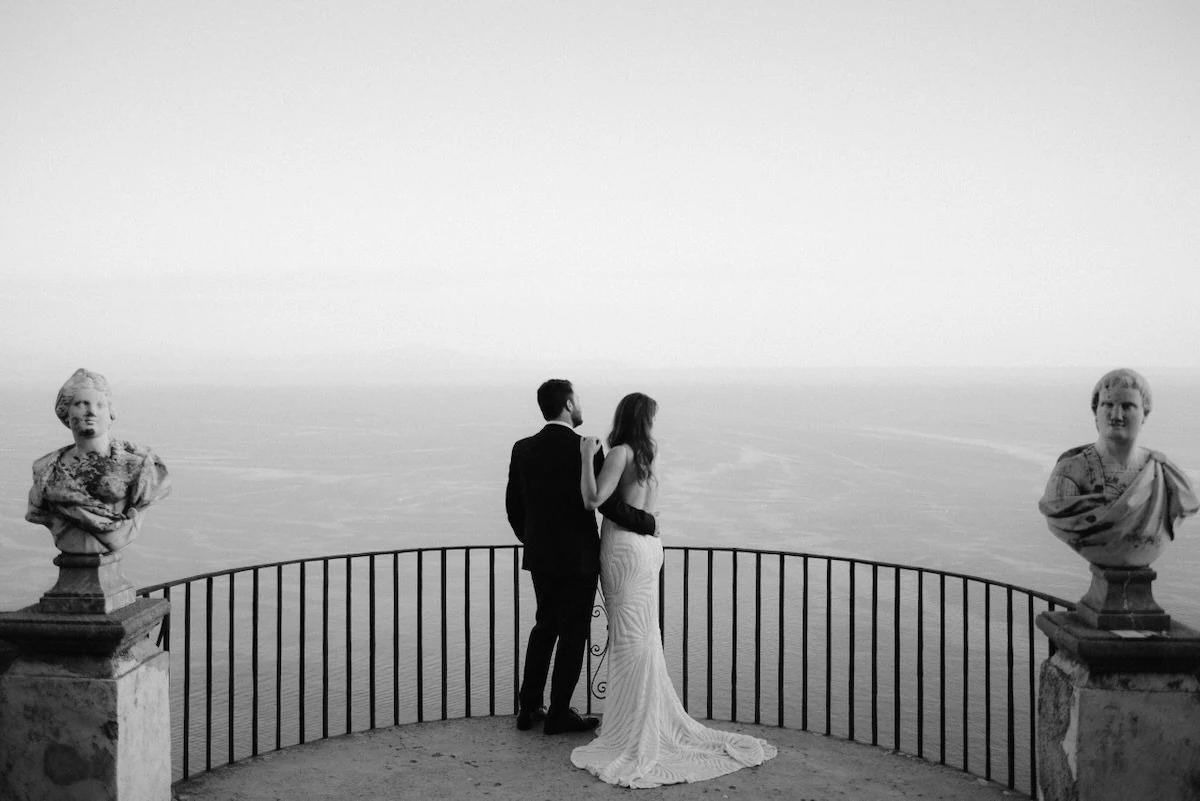 Fotografo per matrimonio su una terrazza a Ravello